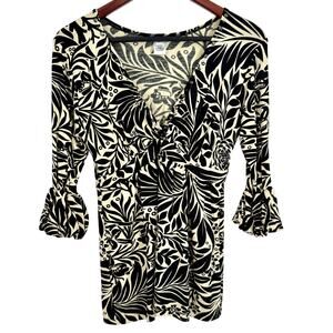 USINDO Womens Sz Medium Super Stretchy Beaded Wearable Art Blouse Shirt Top